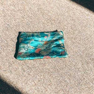Teal Silk Coin Purse